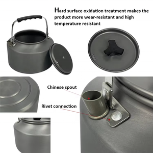 Bouilloire de camping ultra-légère en alliage d'aluminium anodisé à chauffe rapide, pot à café, ustensile de cuisson, bouteille d'eau pour l'extérieur - Product Image 2