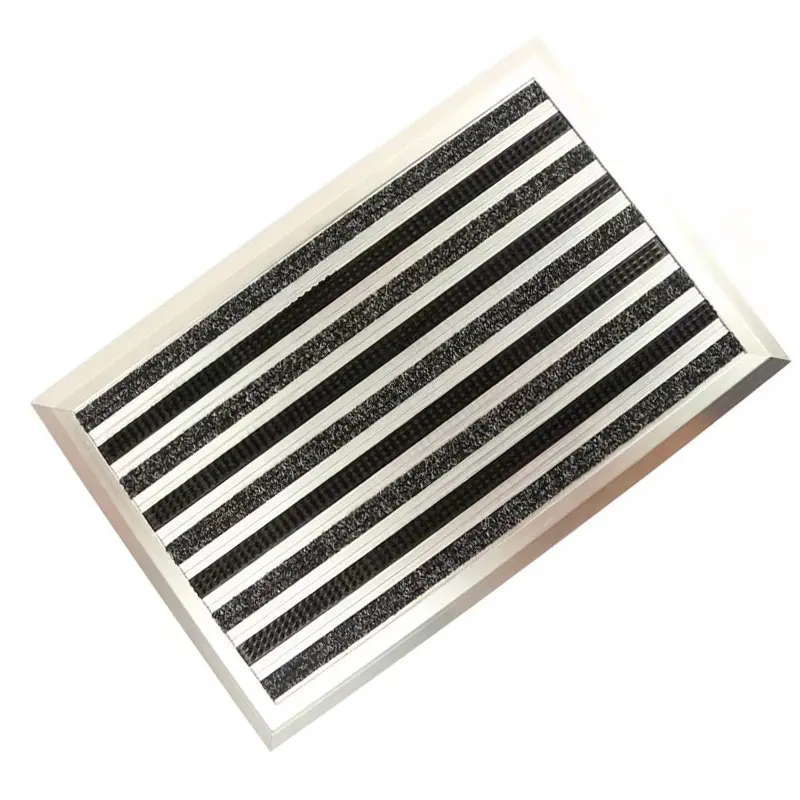 New arrival hot selling entrance floor door mat aluminum with brush stripes