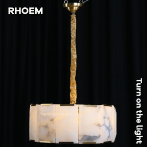 Lustre Redondo de Calcita RHOEM RH Harlow com Prismas Facetados de Calcita e Estrutura de Ferro, UL 110V-240V Personalizado - Product Image 3
