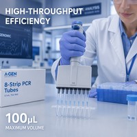 Vente en gros de bandes de tubes PCR 100uL Volume 0.1ml clair Dnase sans Rnase 8 bandes Tube PCR