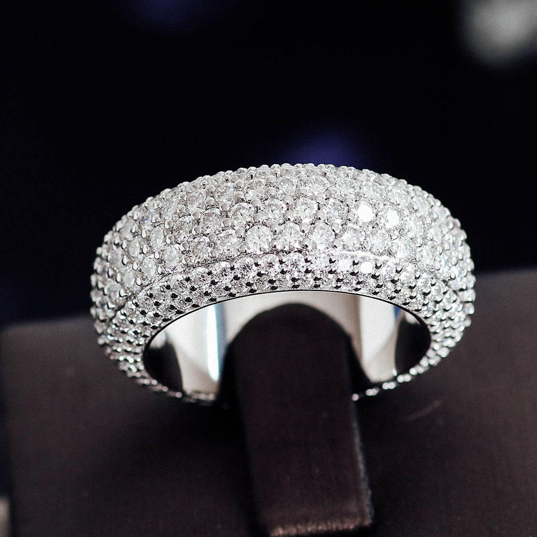 แหวนเพชรแล็บไวท์โกลด์ 10K