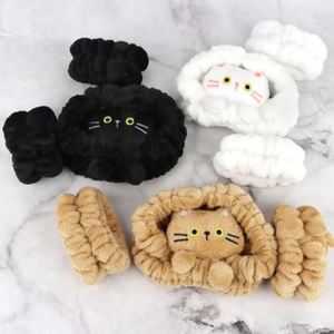 Soft <b>Flannel</b> Cartoon Cat Headband Wide Band Hair Hoop for <b>Face</b> Wash Makeup Removal Skincare Postpartum Cute Gift - Product Image 5