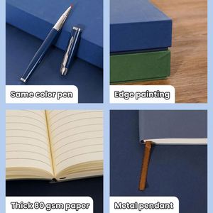 Juego de Regalos Corporativos Personalizables, Agenda de Cuero PU con Tapa Dura A5, Cuaderno Planificador con Bolígrafo y Caja para Oficina, Artículos Promocionales - Product Image 3