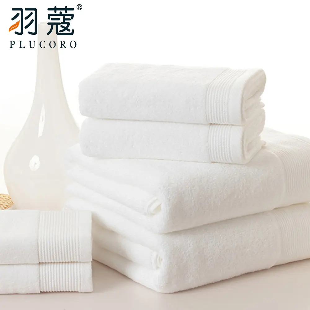 5 Star Royale-Toalla de baño para Hotel, 100% algodón, secado rápido, color blanco liso, 21S, juego de toallas para uso doméstico