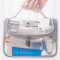 Sac de maquillage de toilette Transparent étanche, grande capacité, sacoche Portable à poignée, sac de rangement imperméable pour nettoyage de peau de voyage en usine
