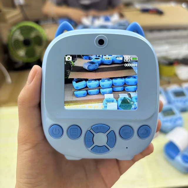 Kids Instant Print Camera With Photo Video Recording Graffiti DIY Big Head Sticker Filter Mode Toy Gift