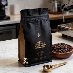 ถุงบรรจุภัณฑ์กาแฟผงกระดาษคราฟท์พิมพ์ลายตามสั่ง พร้อมวาล์ว  โลโก้ฟอยล์ทอง พิมพ์ยูวี ถุงแบบตั้งได้ - Product Image 1