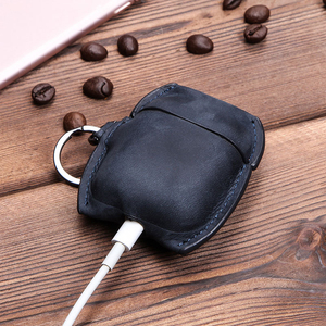 Étui de protection complet en cuir Crazy Horse antichoc avec boucle rapide pour Apple Airpods 1/2 - Product Image 3