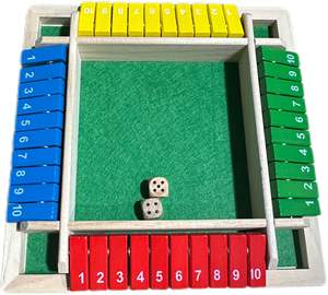 Juego de Mesa Clásico de Madera de 4 Lados con 2 Dados e Instrucciones de Shut-The-Box, Versión Clásica de Mesa y Juego de Mesa de Pub - Product Image 2