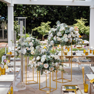 Nhà Máy Bán Buôn 2 Pcs Acrylic Vàng Cưới Centerpieces & Bảng Trang Trí Có Thể Tháo Rời Hoa Đứng Cho Các Bên - Product Image 2