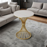 Table basse ronde moderne de luxe en acier inoxydable pour salon, canapé, hôtel