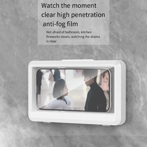 <b>Shower</b> Phone Holder – Waterproof & Anti-fog Universal Phone Case, Wall Mounted Bathroom Phone Pouch – Touchscreen Compatible, Fu - Product Image 5