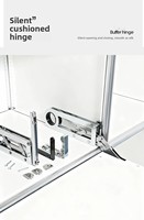 Meuble de rangement modulaire en acier inoxydable au design moderne pour salon, avec tiroirs à glissières silencieuses et matériaux non toxiques