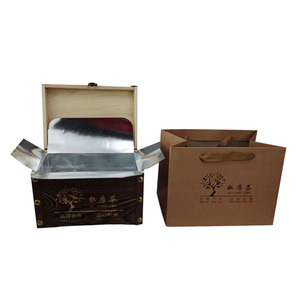 Caja de Té de Madera de Paulownia, 24.5x18.5x15cm, Hecha a Mano, para Regalo, Almacenamiento, Rectangular, Color Quemado - Product Image 3