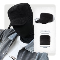 Gorra de Béisbol de 6 Paneles con Parte Superior Plana, de Algodón Cepillado, Sensación Premium, Cierre Trasero Ajustable, Visera Ancha, Protección Solar, Unisex, Cuatro Tallas
