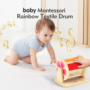 <span class=keywords><strong>Jouets</strong></span> sensoriels Montessori en bois pour bébés de 6 à 12 <span class=keywords><strong>mois</strong></span>, jouet éducatif, boîte à tambour tournante - Product Image 2