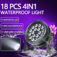Éclairage de scène RGBW 4-en-1, étanche IP65, 18x10W LED Par Light avec contrôle DMX512, CRI90 pour DJ/Disco/Événements festifs