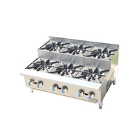Réchaud à gaz portable compact en acier inoxydable commercial, 2 à 6 brûleurs, pour les voyages et la cuisine en plein air