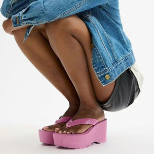 Sandales compensées en jean à bout ouvert pour femmes, grandes tailles 44, à talon haut, style mules ou claquettes, chaussures à plateforme à coupe large - Product Image 6