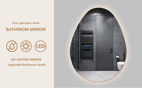 Miroir intelligent en forme de goutte d'eau, design personnalisé, écran tactile, miroir de salle de bain mural avec capteur tactile
