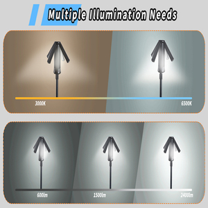 Luz <span class=keywords><strong>DE</strong></span> <span class=keywords><strong>TRABAJO</strong></span> <span class=keywords><strong>DE</strong></span> 4 hojas giratoria <span class=keywords><strong>de</strong></span> 3000-6500K, batería <span class=keywords><strong>de</strong></span> litio recargable <span class=keywords><strong>de</strong></span> 6000mAh, luz <span class=keywords><strong>de</strong></span> <span class=keywords><strong>trabajo</strong></span> LED con trípode <span class=keywords><strong>de</strong></span> aleación <span class=keywords><strong>de</strong></span> aluminio - Product Image 4