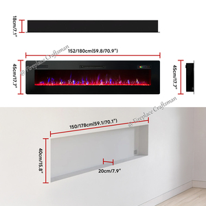 ที่ทำความร้อนเตาผิงไฟฟ้าสำหรับตกแต่งในร่ม59 70นิ้วควบคุมระยะไกลปรับความสว่างเปลวไฟติดผนัง - Product Image 2