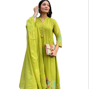 Lancement 2026 – Nouveauté : Ensemble 3 pièces indien Shalwar Kameez non cousu en Faux Georgette brodé multicolore pour femme – Idéal pour les fêtes - Product Image 1