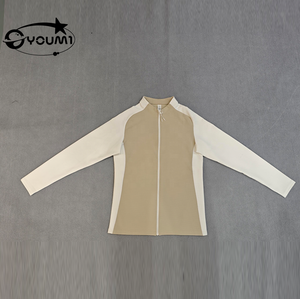 YOUMI Vêtements de sport personnalisés OEM sans plis à <span class=keywords><strong>fermeture</strong></span> éclair, manches longues, séchage rapide, compression en spandex pour la gym, l'entraînement, la course et le yoga - Product Image 1