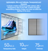 Écran OLED transparent, résolution 8K, luminosité 2000 cd, étanche IP65, pas de pixel P3.91-P10.4, utilisation intérieure/extérieure en option