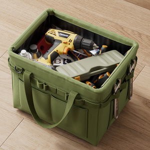 Toolbox Storage <b>Bag</b> Multi-functional Foldable Tote Side Pockets Thickened Oxford Fabric <b>Tool</b> Organizer for Living Room Modern - Product Image 2