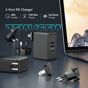 ที่ชาร์จติดผนัง65W, ที่ชาร์จไร้สายแบบ3พอร์ตสำหรับ Macbook iPhone Power Bank - Product Image 5