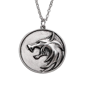Collier pendentif en alliage de zinc rétro punk diamant de loup du jeu Hot Game <span class=keywords><strong>Witcher</strong></span> 3 <span class=keywords><strong>Wild</strong></span> <span class=keywords><strong>Hunt</strong></span> pour cadeau d'anniversaire - Product Image 1
