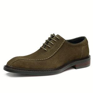 Chaussures pour hommes en cuir véritable faites à la main, personnalisées, respirantes, antidérapantes, polyvalentes, classiques, style britannique, élégantes pour le travail - Product Image 2