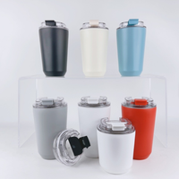 Nouvelle Tasse Isotherme en Acier Inoxydable Blanc Laiteux avec Couvercle, Mug de Voyage pour Voiture, Gourde Anti-fuite, Bouteille Thermos