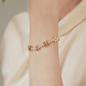 Bracelet Tennis Alphabet Maman en Argent 925 Plaqué Or 18K avec Zirconia 5A, Cadeau de Fête des Mères Dylam Top End - Product Image 3