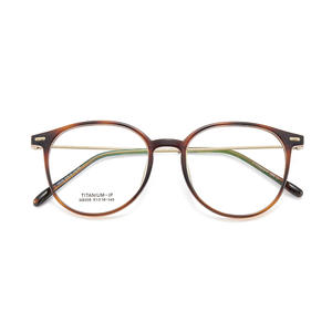 Montures de lunettes rondes Danyang M8308, monture complète, verres en résine, branches légères en titane, style unisexe - Product Image 4