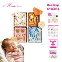 Coffret Cadeau Boîte à Dents de Bébé en Peluche, Ensemble Bain et Sucette pour Nouveau-né et Nourrisson avec Jouet Sonore Animal