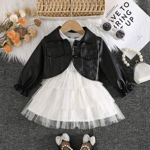 Robe à manches longues pour filles, automne-hiver 2025, nouvelle robe élégante pour petite fille, princesse, bébé, ensemble deux pièces coréen pour enfants - Product Image 3
