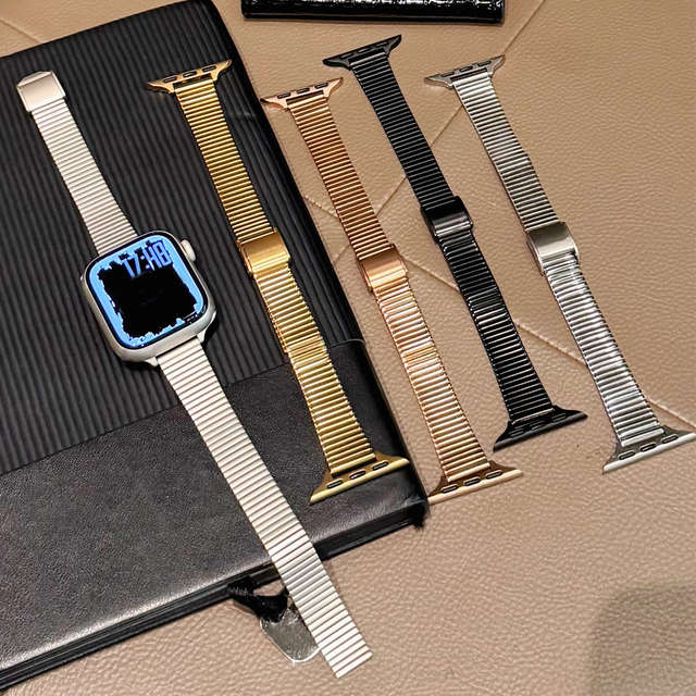 Stainless Steel Watch Bracelet Straps for Apple Watch Bands 46mm 42mm 44mm 49mm 45mm 41mm for Iwatch Series 9 SE 7 8 Ultra 2