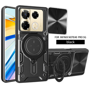 Étui de luxe pour Infinix Note 40 Pro/Note 40 Pro+/Note 40 avec protection d'objectif, fenêtre coulissante, support annulaire et armure magnétique - Product Image 2