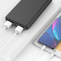 Batterie externe portable 2,4A 10000mAh pour bagages, chargeur USB avec entrée Micro USB, affichage LED, haute capacité 12W