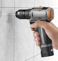 Perceuse électrique sans balais, perceuse à percussion rechargeable à double vitesse, perceuse sans fil au lithium-ion, mini perceuse pistolet multifonctionnelle de qualité