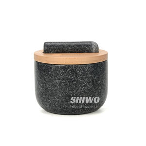 Venta caliente herramientas <span class=keywords><strong>de</strong></span> cocina gran pesado Molcajete Bowl granito mortero y Maja con tapa <span class=keywords><strong>de</strong></span> madera - Product Image 6