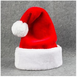 Noël Santa Hat Peluche Velours Xmas Cap LED Light up Party Costume Accessoire <span class=keywords><strong>pour</strong></span> Adultes Enfants Animaux En Gros Logo Personnalisé - Product Image 2