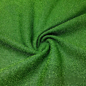 Tissu vert herbe métallisé, tissu <span class=keywords><strong>lurex</strong></span> transparent, tissu tricoté élastique pour robe de soirée femme - Product Image 1