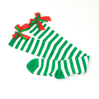 Chaussettes de Noël 2026 amusantes, colorées, à rayures, unies, mignonnes, fantaisie, confortables, montantes, pour les fêtes, idéales comme cadeau