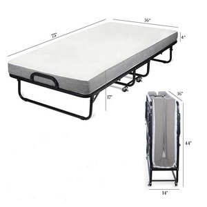 <span class=keywords><strong>Lit</strong></span> <span class=keywords><strong>pliant</strong></span> en acier portable simple avec matelas - Product Image 1
