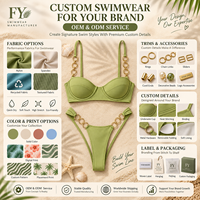 Bikini de créateur Sexy de couleur personnalisée Accessoires 2 pièces Push up Top Maillot de bain de plage d'été Maillot de bain pour femmes