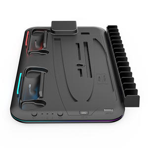 Station de charge de refroidissement <span class=keywords><strong>PS5</strong></span> Support vertical pour <span class=keywords><strong>PS5</strong></span> Slim/Pro avec 3 modes d'éclairage Ventilateur turbo de stockage de 15 cartes - Product Image 3