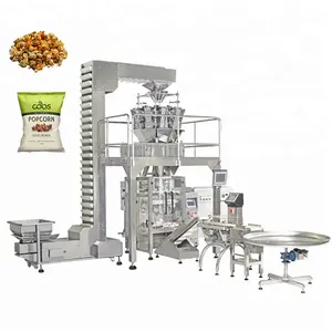 High precision 10/14 head weigher puffed food apple chips Granule packing machine with nitrogen